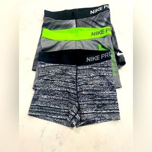 Nike Pro Dri-fit Spandex Shorts-Size Small- 3 pairs